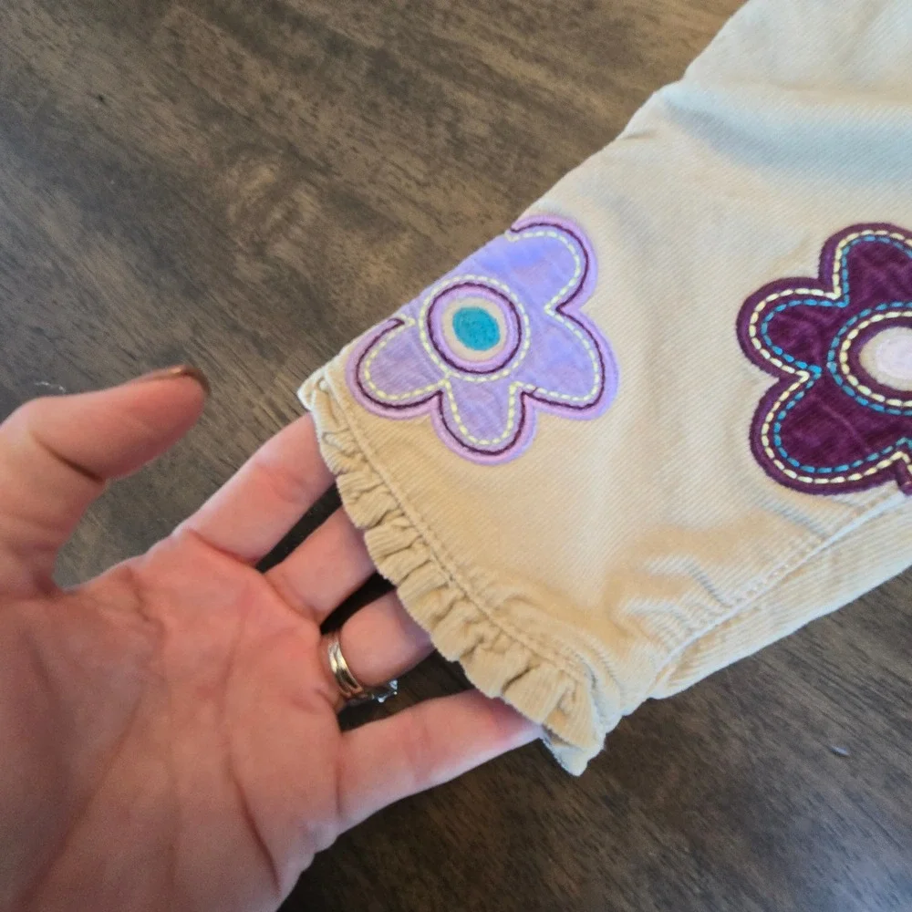 OshKosh Bgosh Purple Cable Knit Cardigan and  Floral Corduroy‎ Pants Set 12M VTG